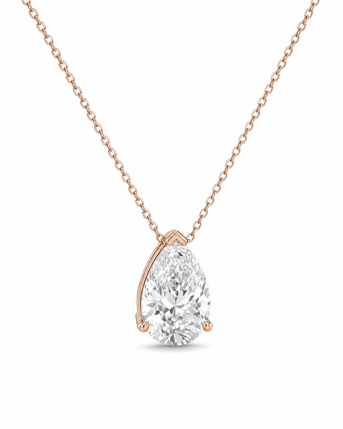 Pear Cut Lab Diamond Pendant Necklace – 4ct
