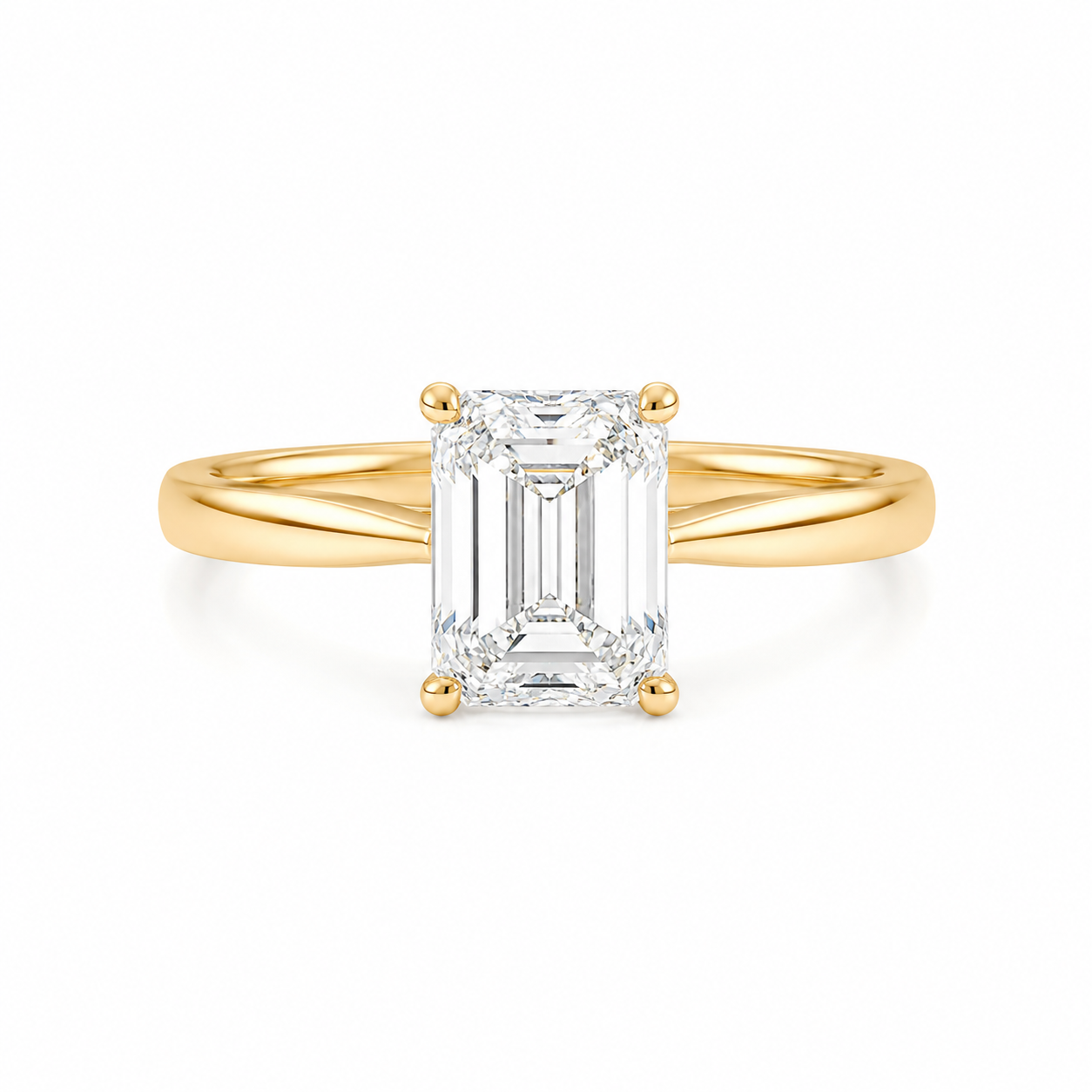 Emerald Cut Lab Diamond Engagement Ring – 2.00ct Total | 14K Gold | IGI Certified