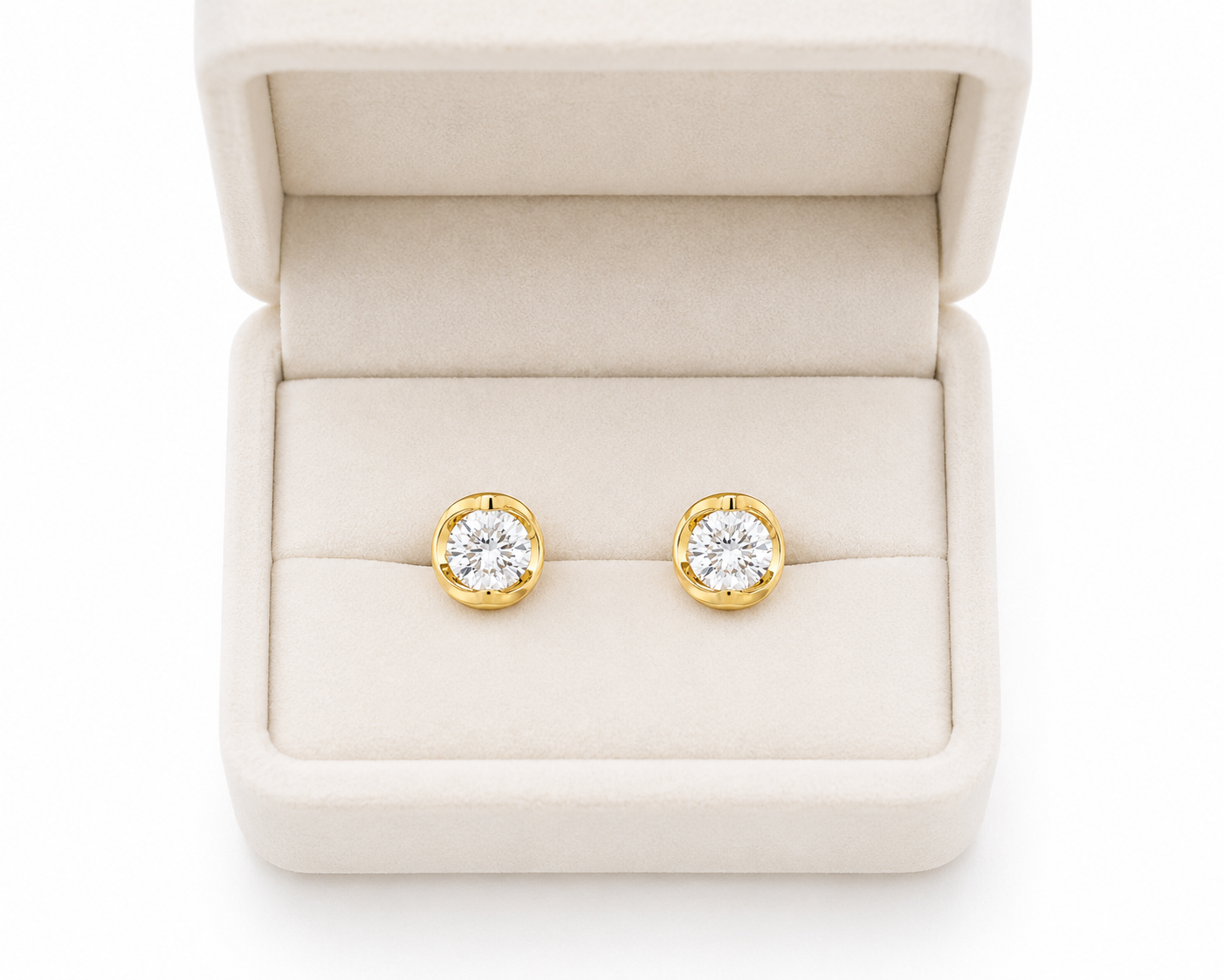 2CT Round Lab Diamond Stud Earrings