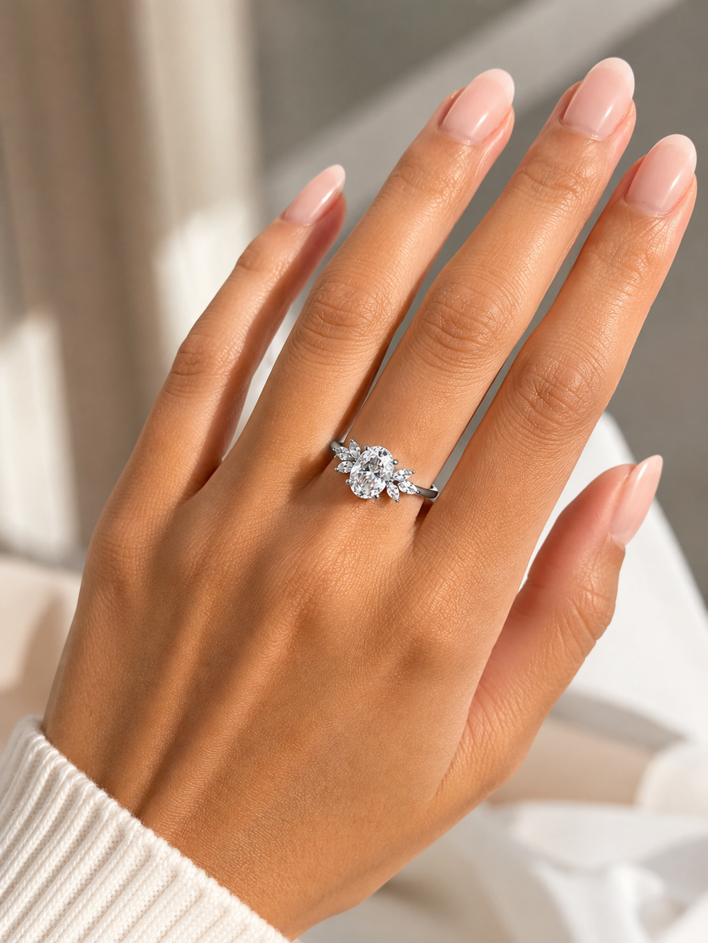 Oval Lab Diamond Ring – 1.54ct Total | 14K Gold | IGI Certified
