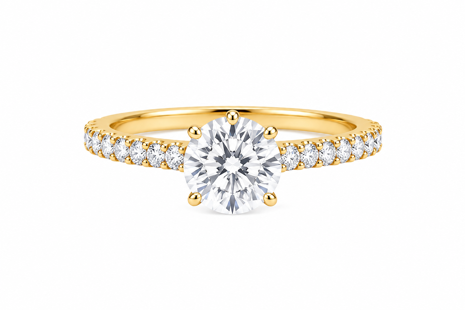 Round Lab Diamond Ring – 2.99ct Pavé Setting