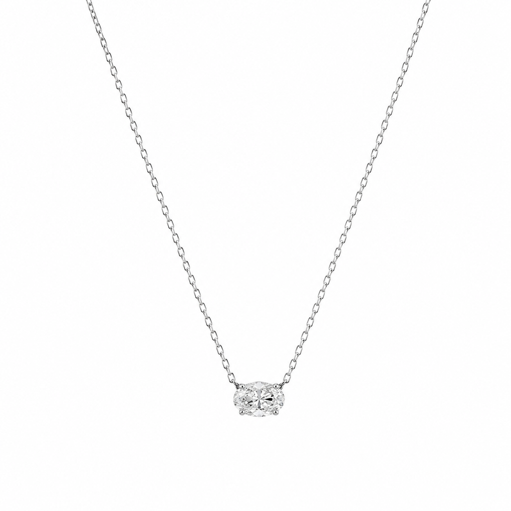 1CT Oval Lab Diamond Necklace