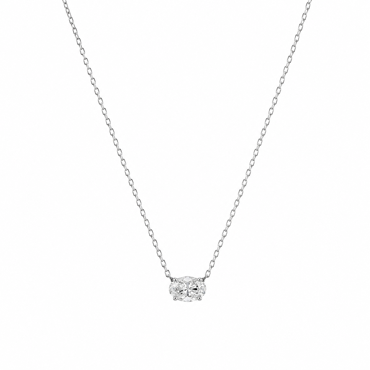 1CT Oval Lab Diamond Necklace