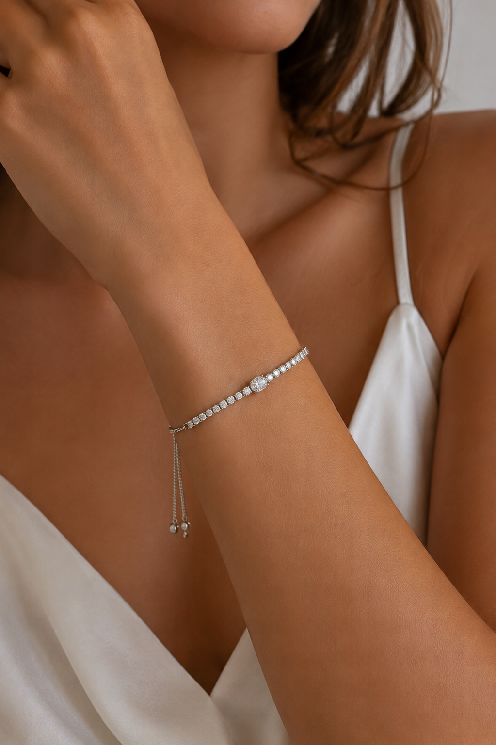 1ct Lab Diamond Bolo Bracelet