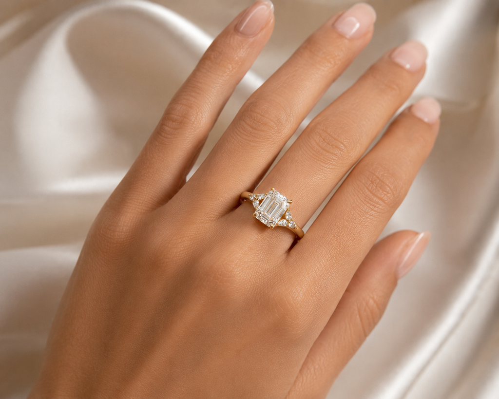 The Plaza – 3 CT Emerald Cut Lab Diamond Ring