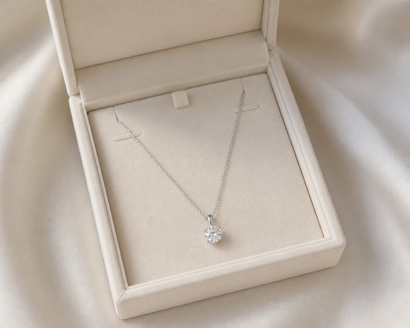 Round Lab Diamond Solitaire Necklace – 1ct