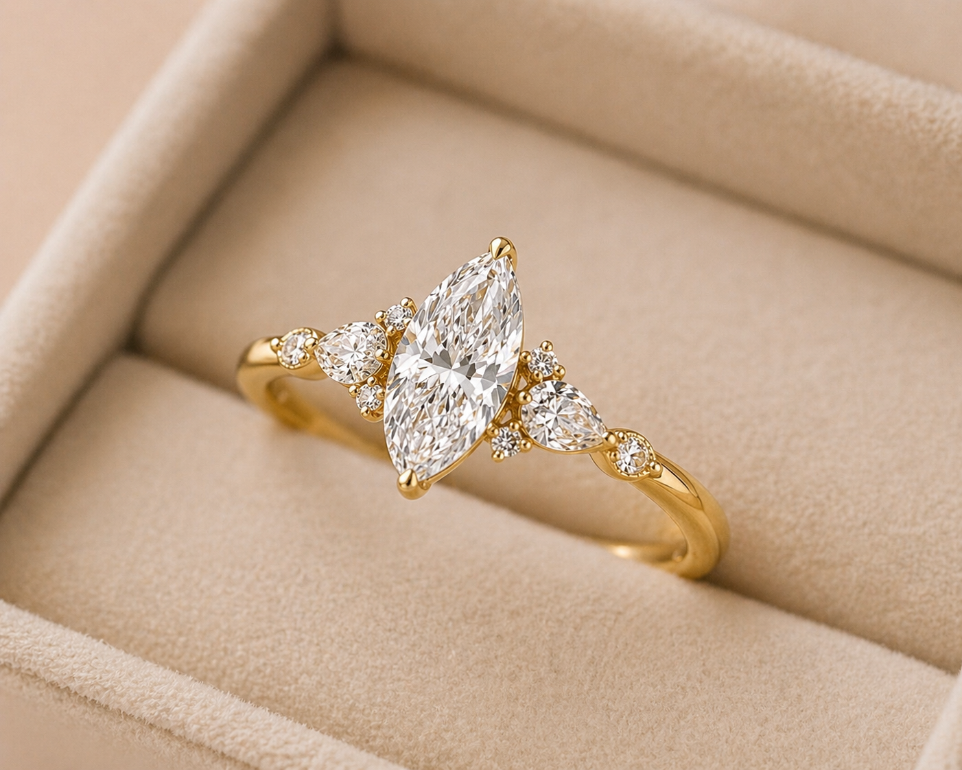 Marquise Lab Diamond Ring – 2.44ct Luxe Setting