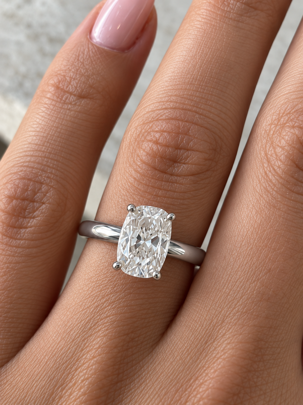 3.00 CT Cushion Solitaire Diamond Ring