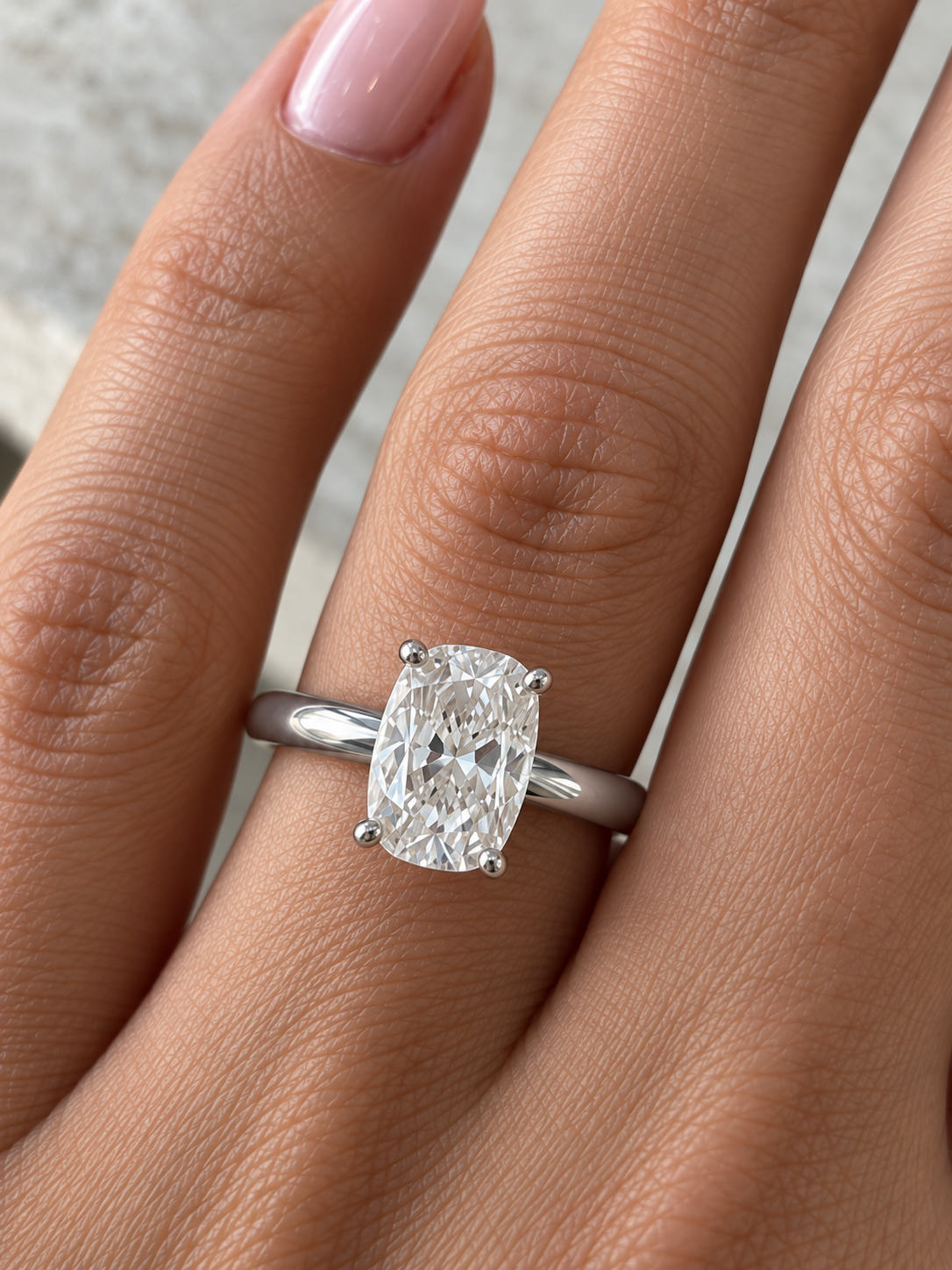 3.00 CT Cushion Solitaire Diamond Ring
