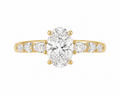 3.6ct Oval Lab Diamond Ring – Hidden Halo & Marquise Band