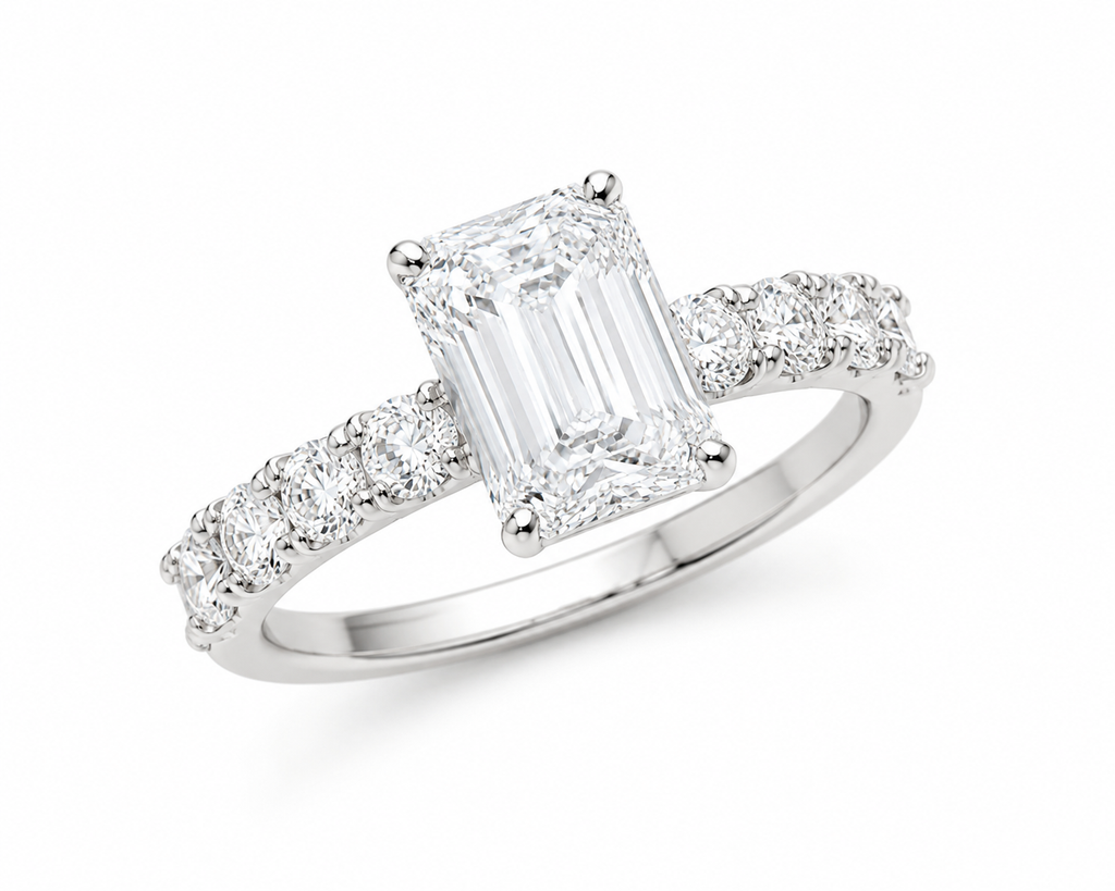 6.50 TCW Emerald Cut Diamond Ring