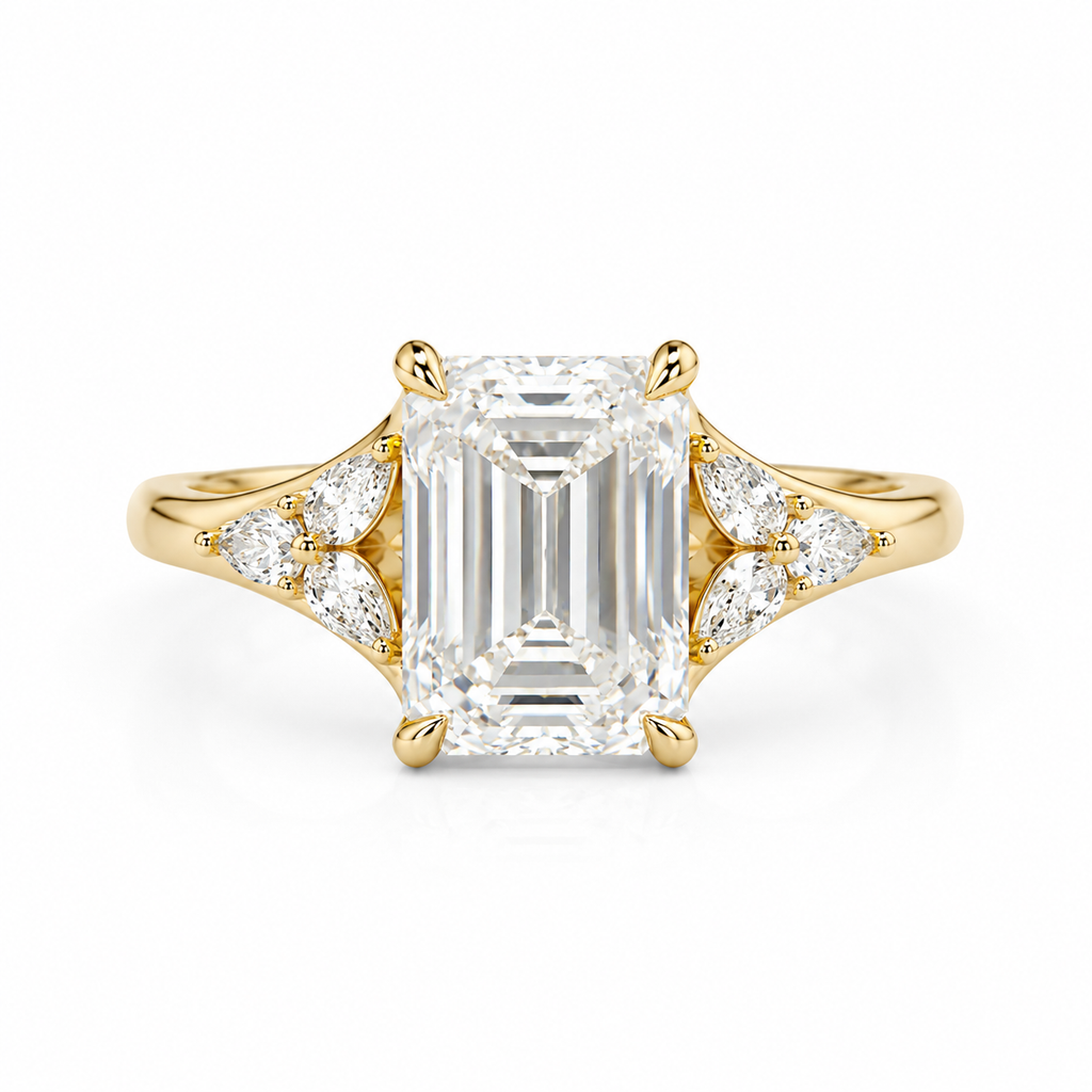 The Plaza – 3 CT Emerald Cut Lab Diamond Ring