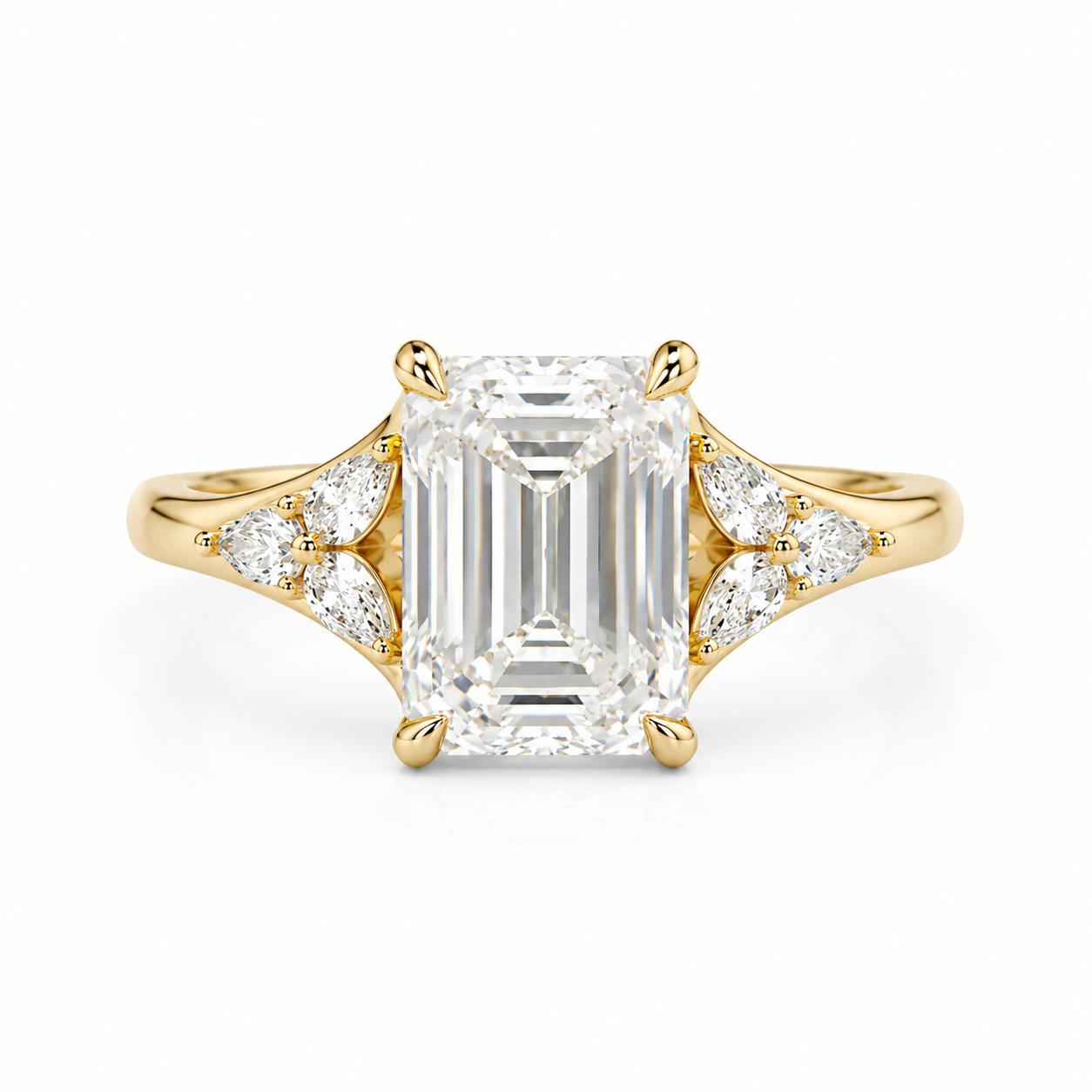 The Plaza – 3 CT Emerald Cut Lab Diamond Ring