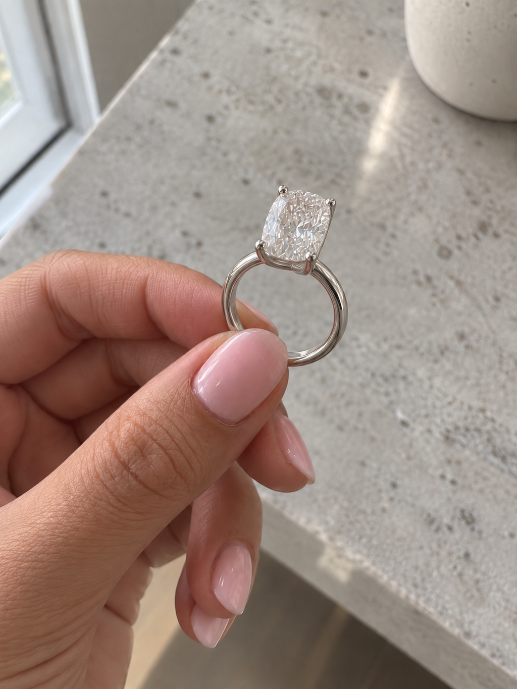 3.00 CT Cushion Solitaire Diamond Ring