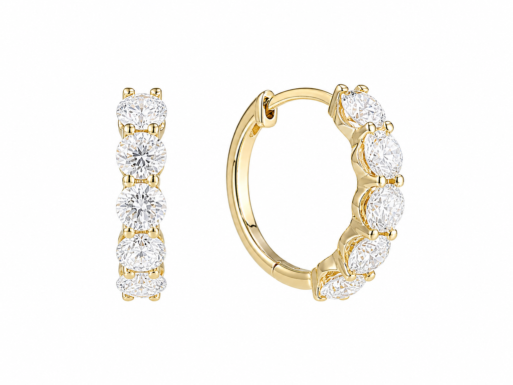 Pavé Lab Diamond Hoop Earrings – 1.49ct Total