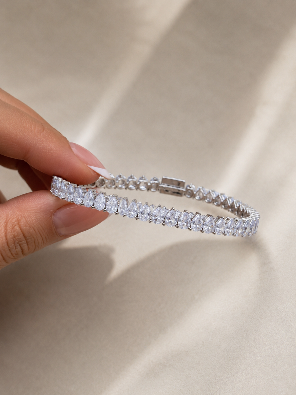 7.10 CT Pear Tennis Bracelet