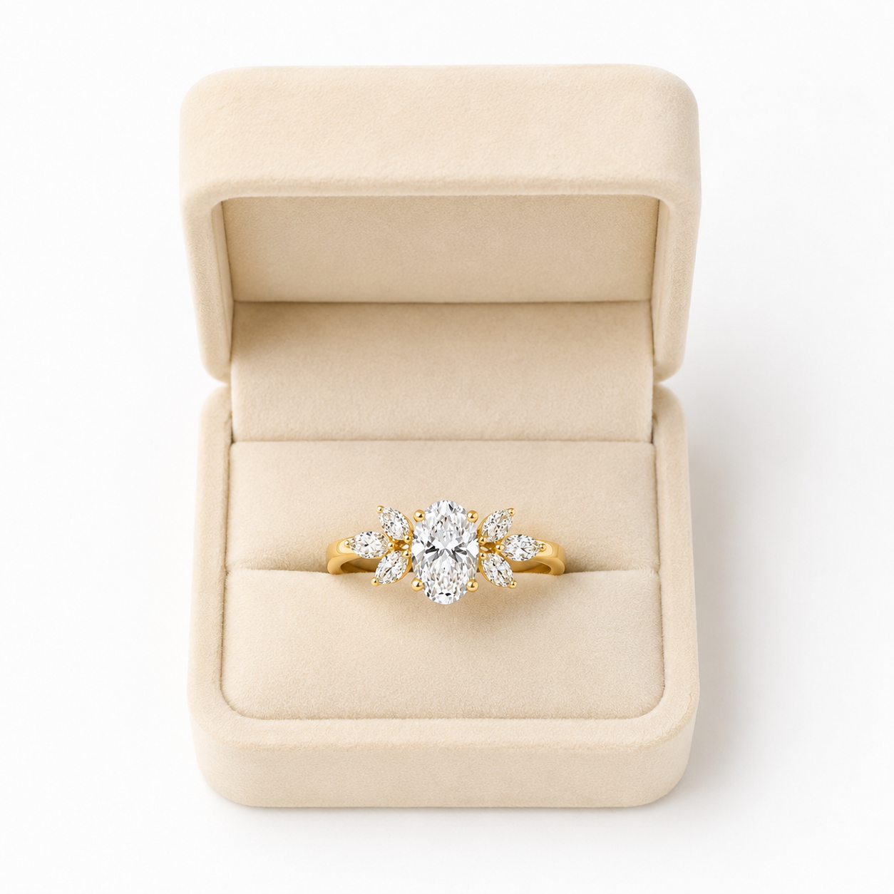 Oval Lab Diamond Ring – 1.54ct Total | 14K Gold | IGI Certified