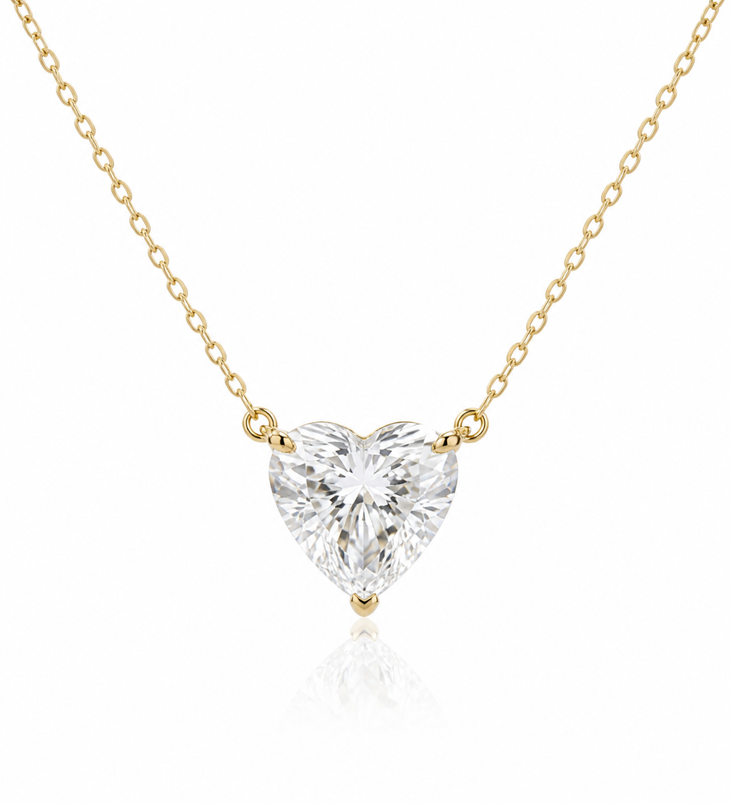 Heart Cut Lab Diamond Pendant Necklace – 2ct