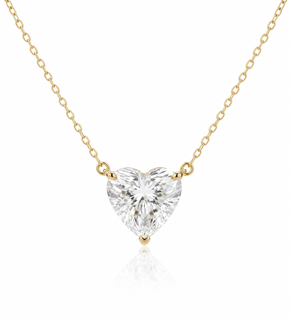 Heart Cut Lab Diamond Pendant Necklace – 2ct