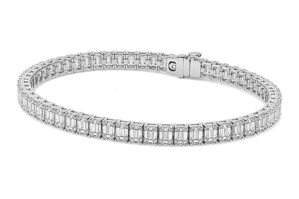 5ct Emerald Cut Lab Diamond Tennis Bracelet