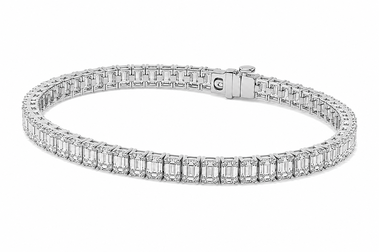 5ct Emerald Cut Lab Diamond Tennis Bracelet