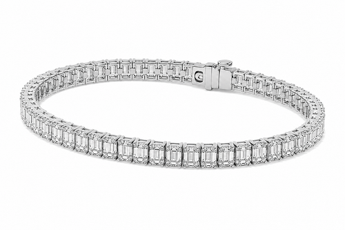 5ct Emerald Cut Lab Diamond Tennis Bracelet