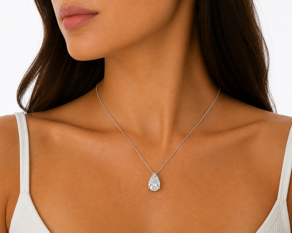 Pear Cut Lab Diamond Pendant Necklace – 2ct