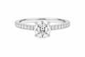 Round Lab Diamond Ring – 1.44ct Pavé Band Setting