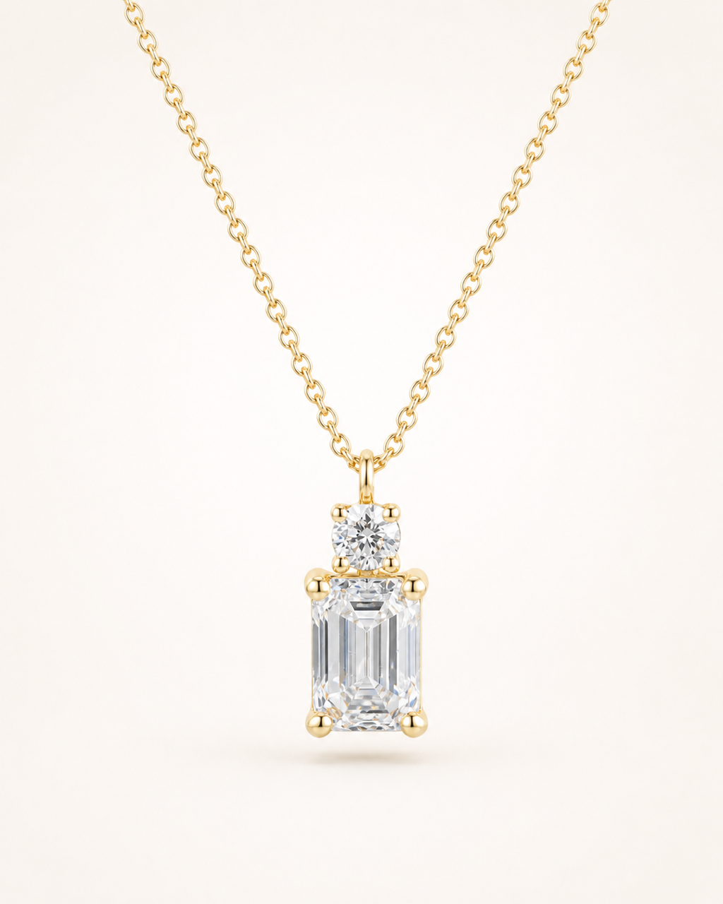 Emerald Cut Lab Diamond Pendant Necklace – 1.07ct