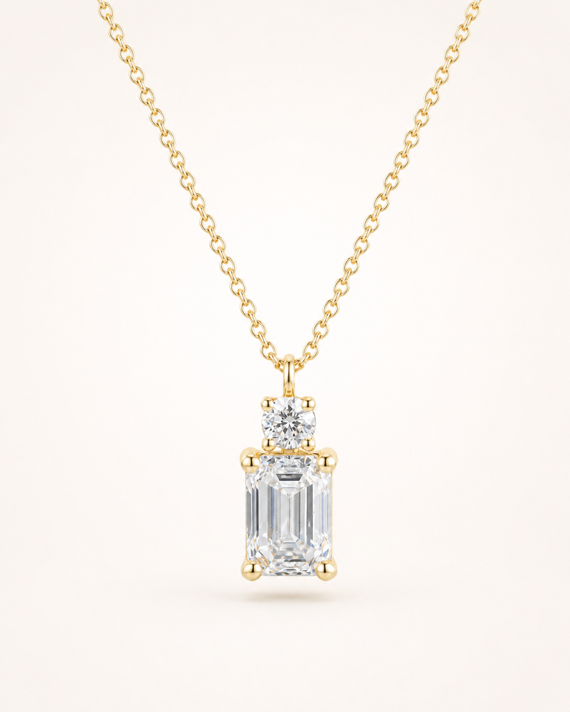 Emerald Cut Lab Diamond Pendant Necklace – 1.07ct