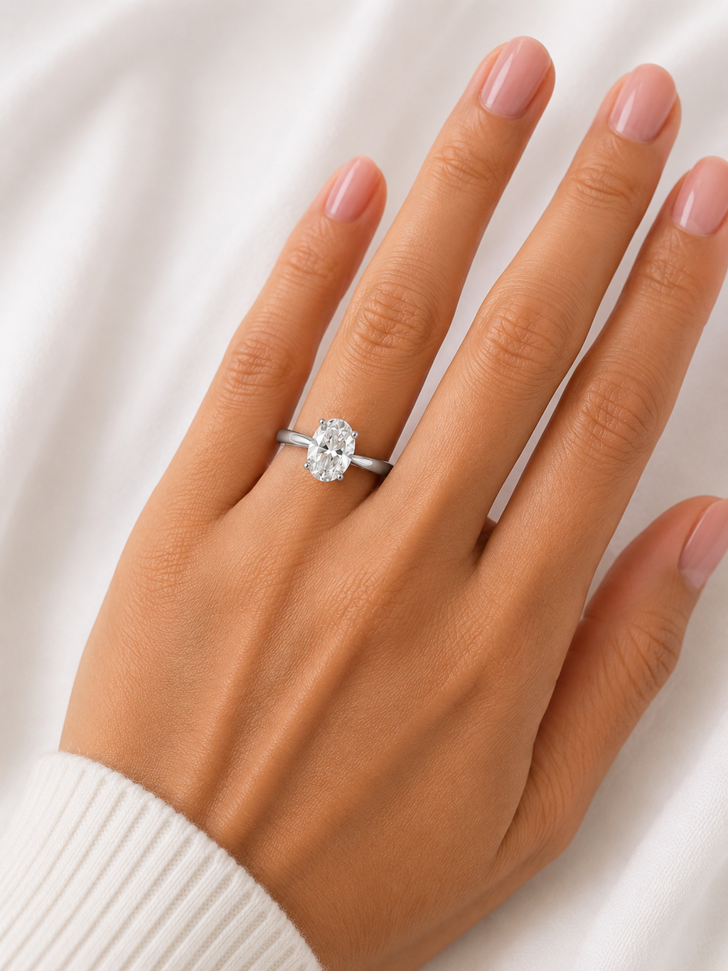 Oval Lab Diamond Engagement Ring – 1.50ct Total | 14K Gold | IGI Certified