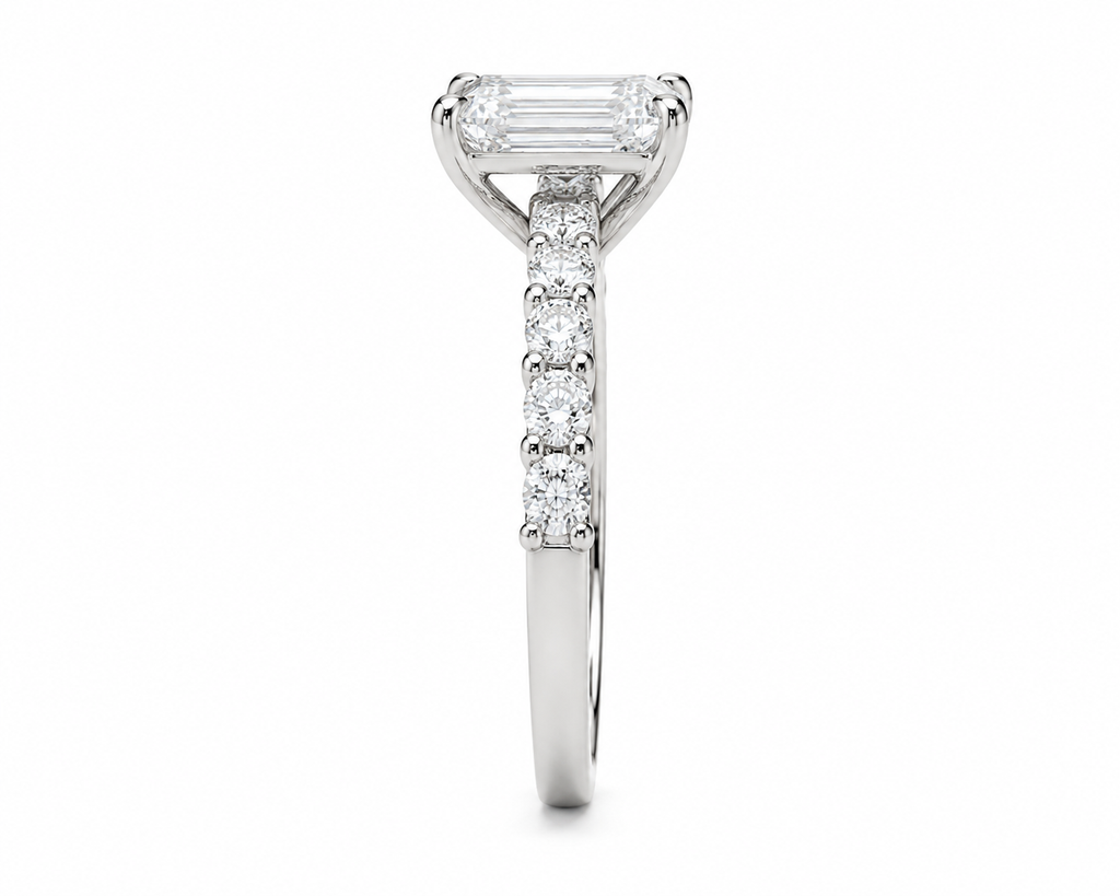 6.50 TCW Emerald Cut Diamond Ring
