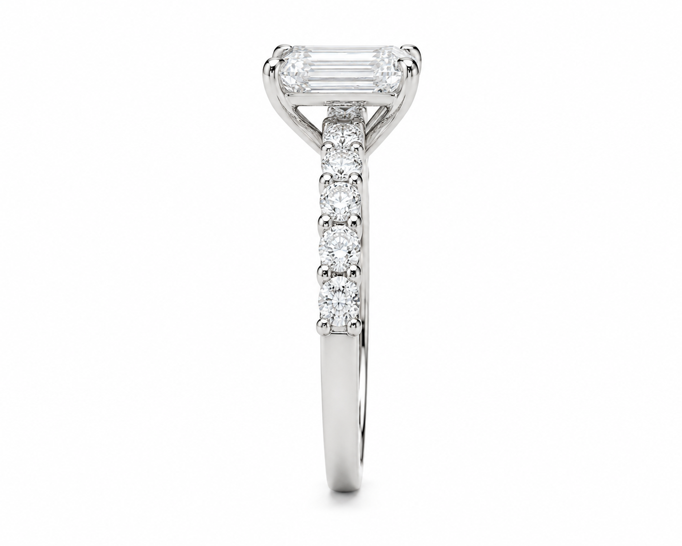 6.50 TCW Emerald Cut Diamond Ring