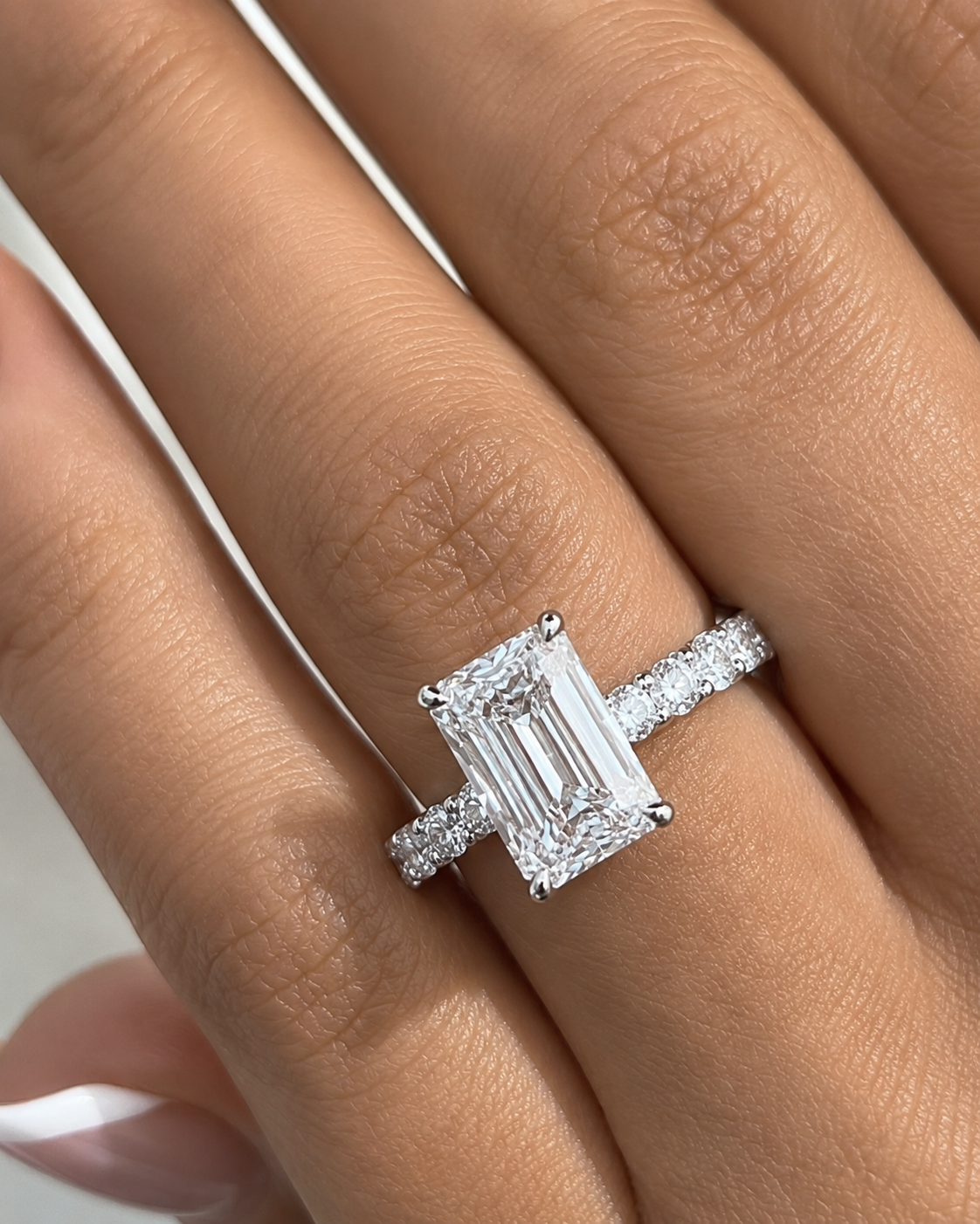 6.50 TCW Emerald Cut Diamond Ring