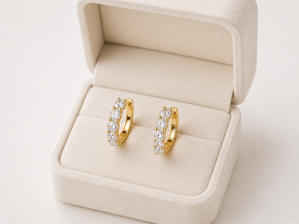 Pavé Lab Diamond Hoop Earrings – 1.49ct Total