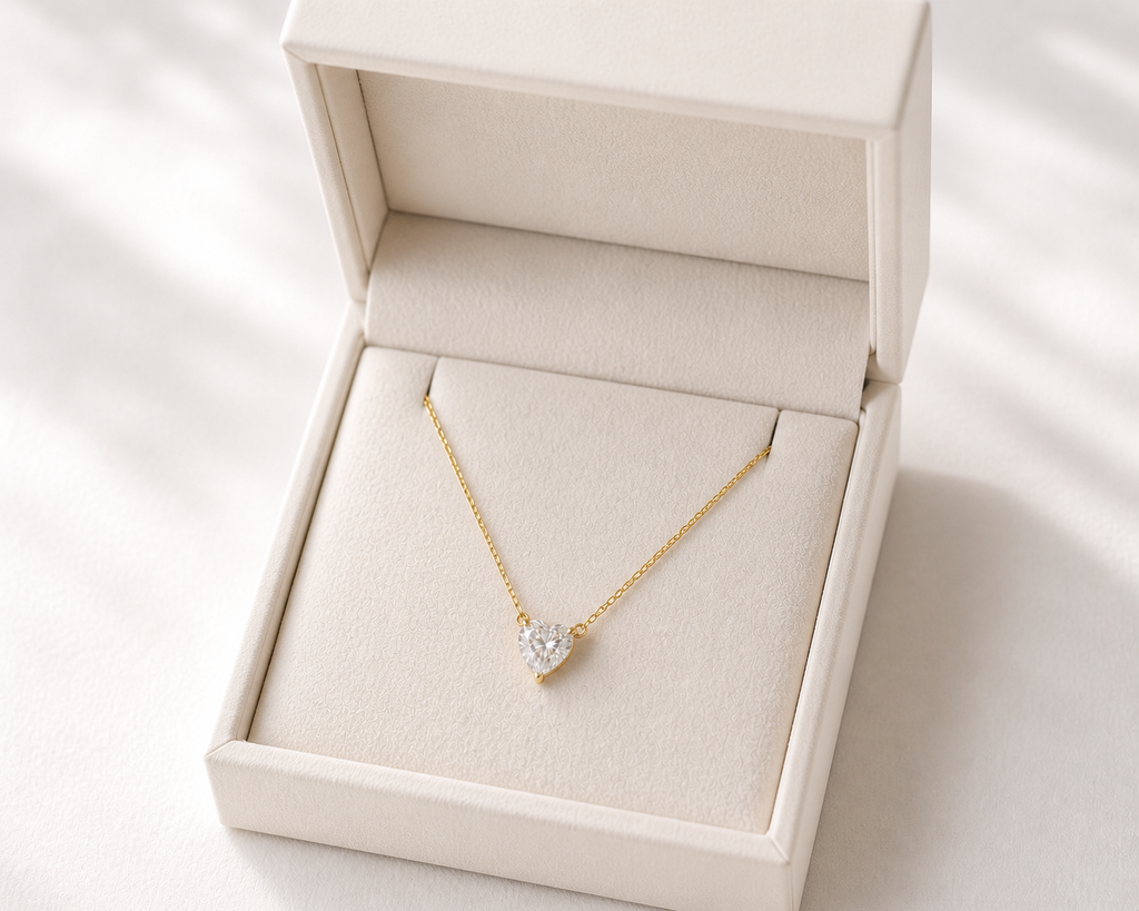 Heart Cut Lab Diamond Pendant Necklace – 1ct
