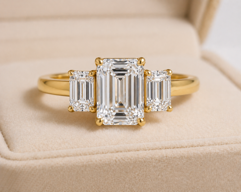 Emerald Trilogy Lab Diamond Ring – 5.4ct
