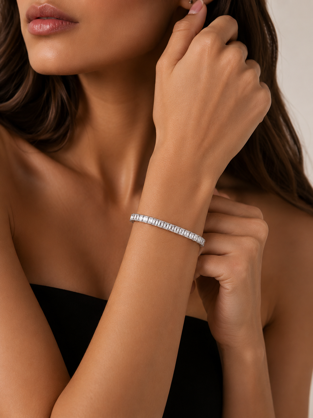 5ct Emerald Cut Lab Diamond Tennis Bracelet