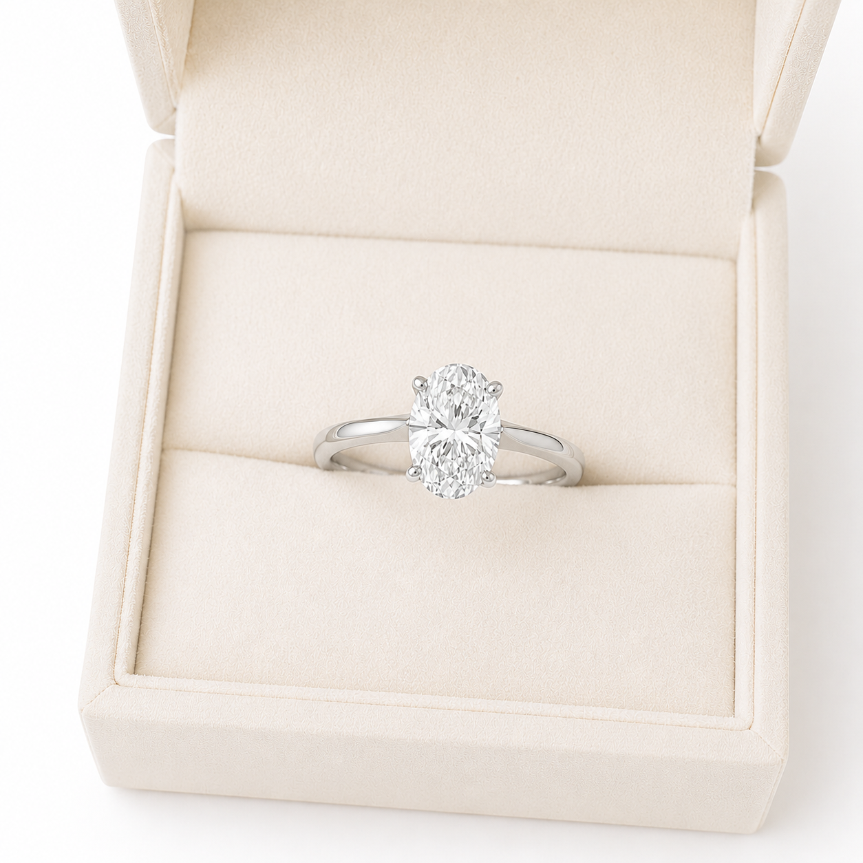 Oval Lab Diamond Engagement Ring – 1.50ct Total | 14K Gold | IGI Certified