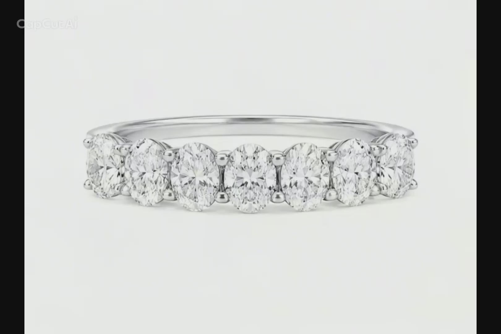 Seven Stone Oval Lab Diamond Ring – 1ct Total | 14K Gold | IGI Certified
