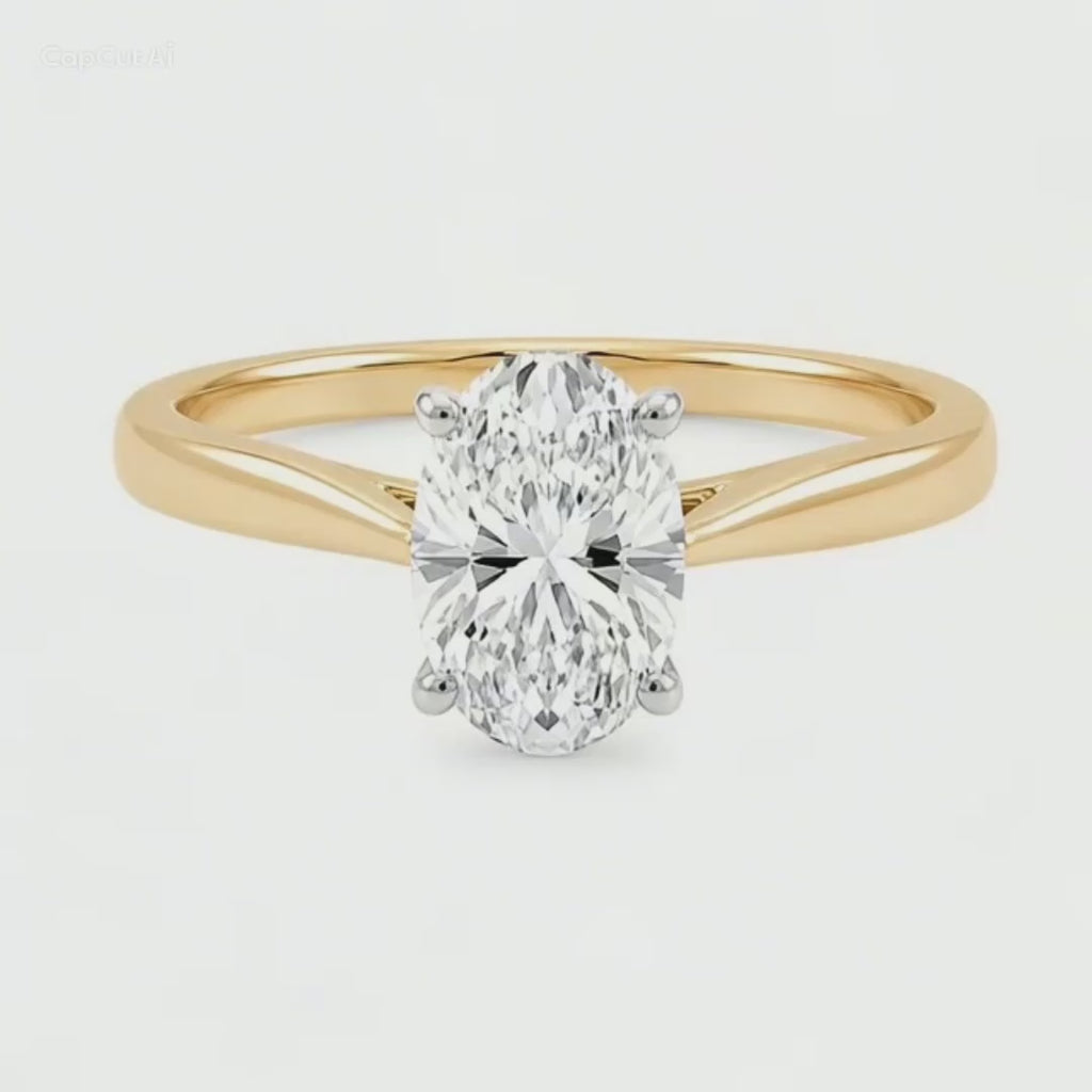Oval Lab Diamond Engagement Ring – 1.50ct Total | 14K Gold | IGI Certified