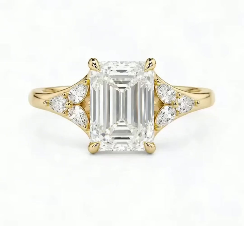 The Plaza – 3 CT Emerald Cut Lab Diamond Ring